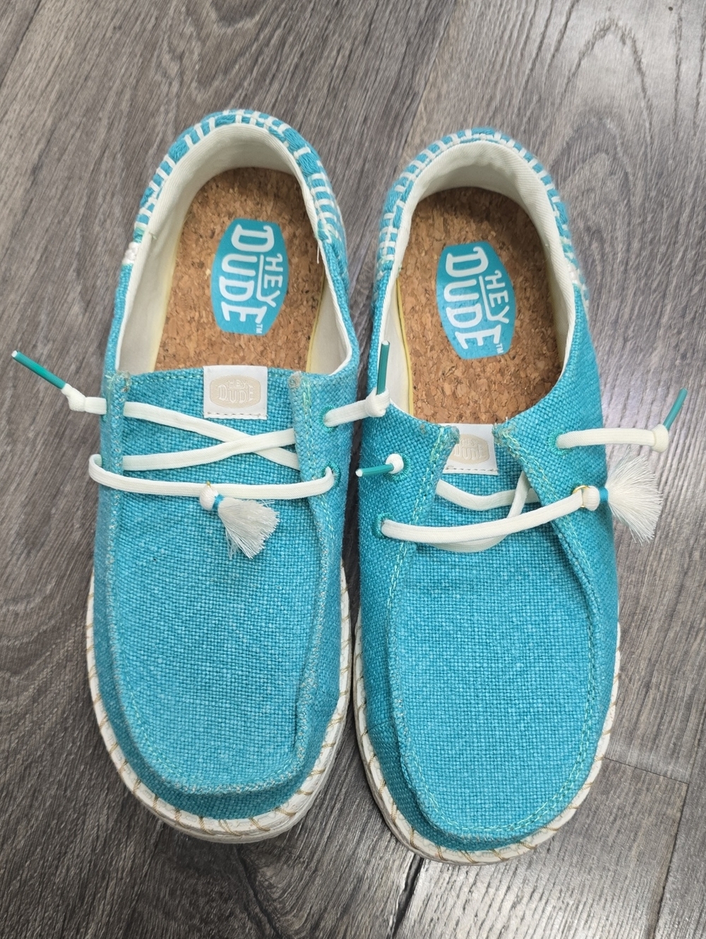 Hey Dude Turquoise Canvas Slip-On Moccasins